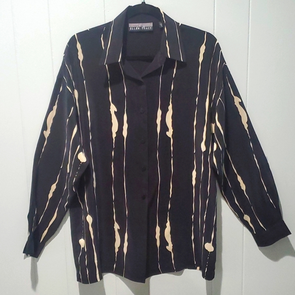 Linda Allard Ellen Tracy, size 12, black/brown.